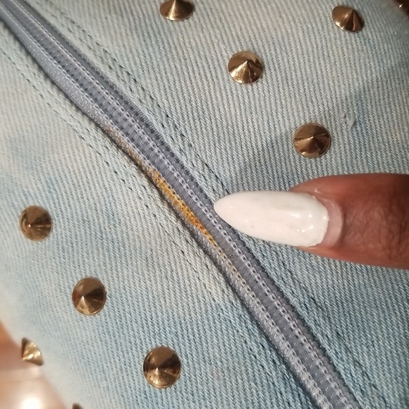 Brand New Denim Studded Boots size 10 - Picture 5 of 9